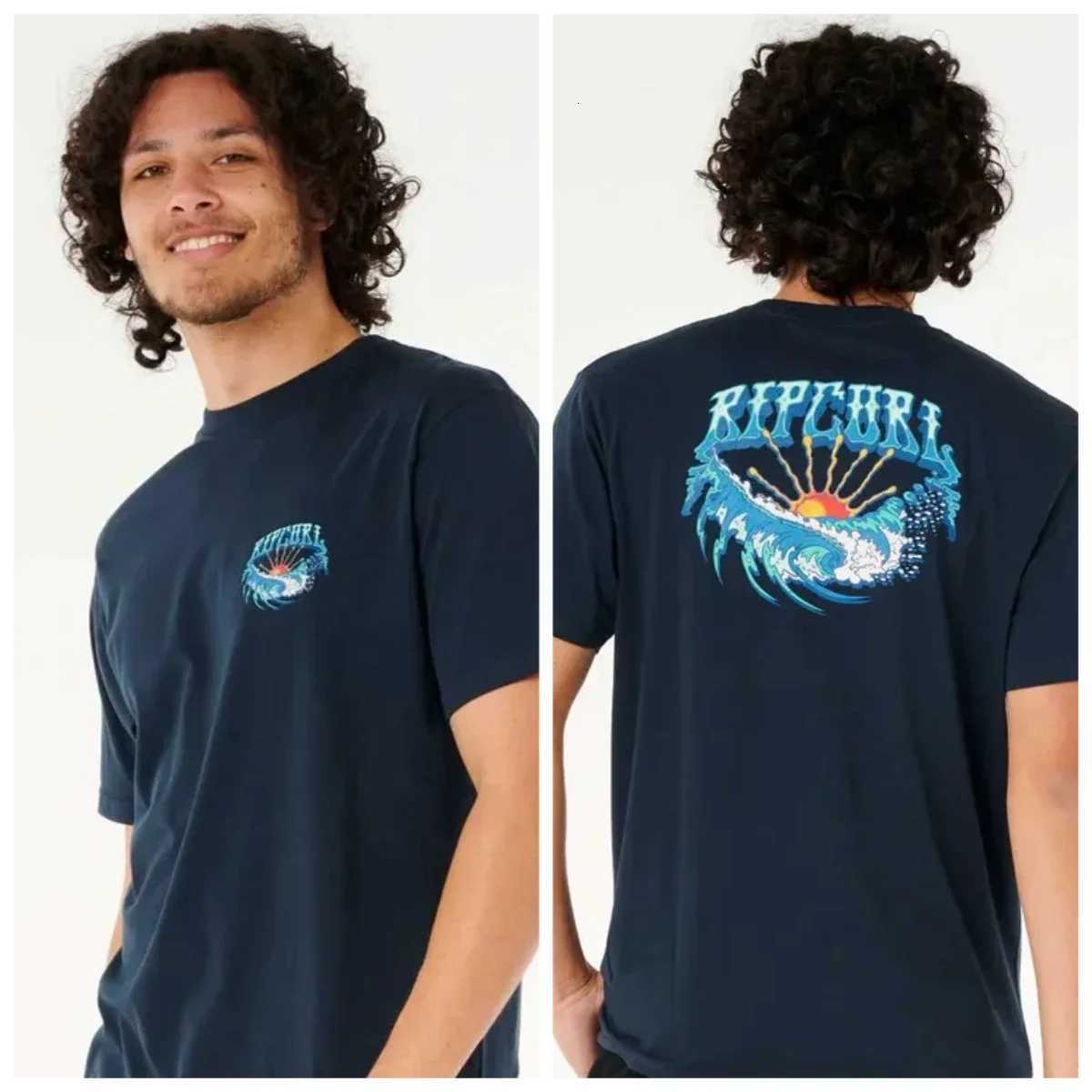 Summer printed Tshirt for men new RIPCURL outdoor sports surfing shortsleeved fitness shortsleeved topXJ251023
