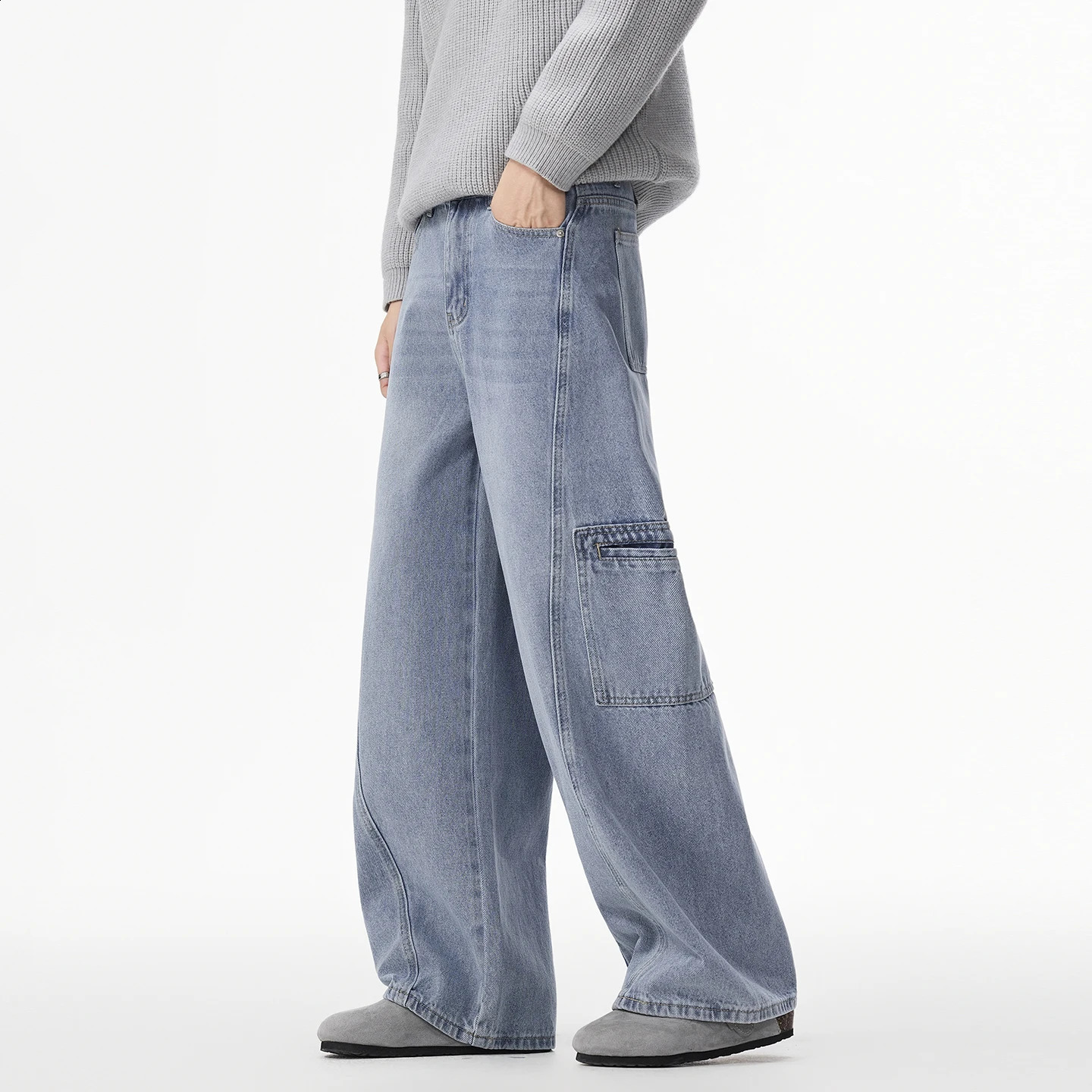 Fall and Winter 2025 Mens Highend Quality Loose Leg Multipocket Stitching N Fashion Jeans Long Pants 251018