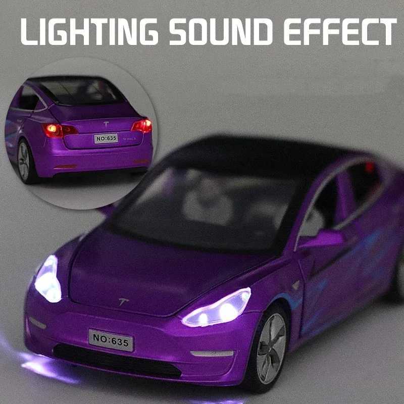 132 Tesla MODEL 3 Alloy Car Model Diecasts Toy Vehicles Toy Cars Kid Toys For Children Gifts Boy ToyT251023