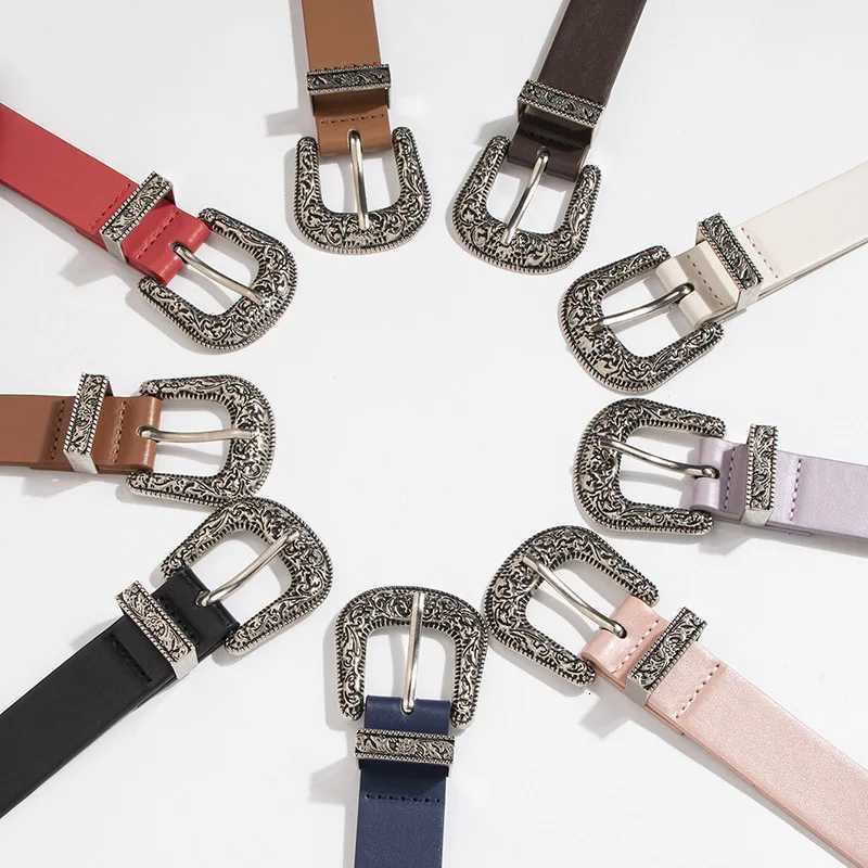 1pc New Womens Western Handsome Fashion Carving Retro PU Belt Neutral Personality Trendy Womens BeltXJ251023