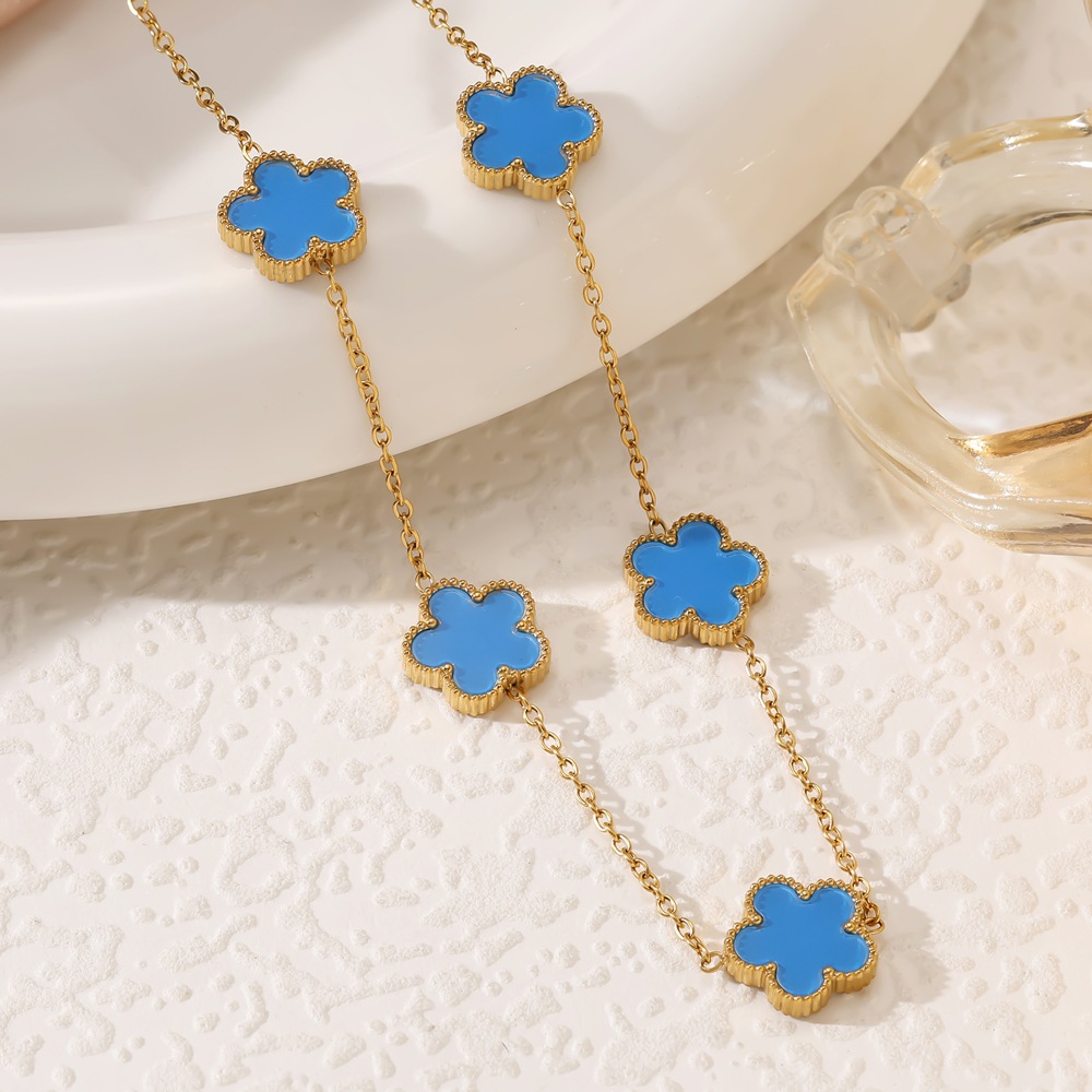 Designer Necklace For Women's Earrings Titanium Steel Colorful Necklace Bracelet Collection Personality Simple Style Luxury Fashion Necklace 3010