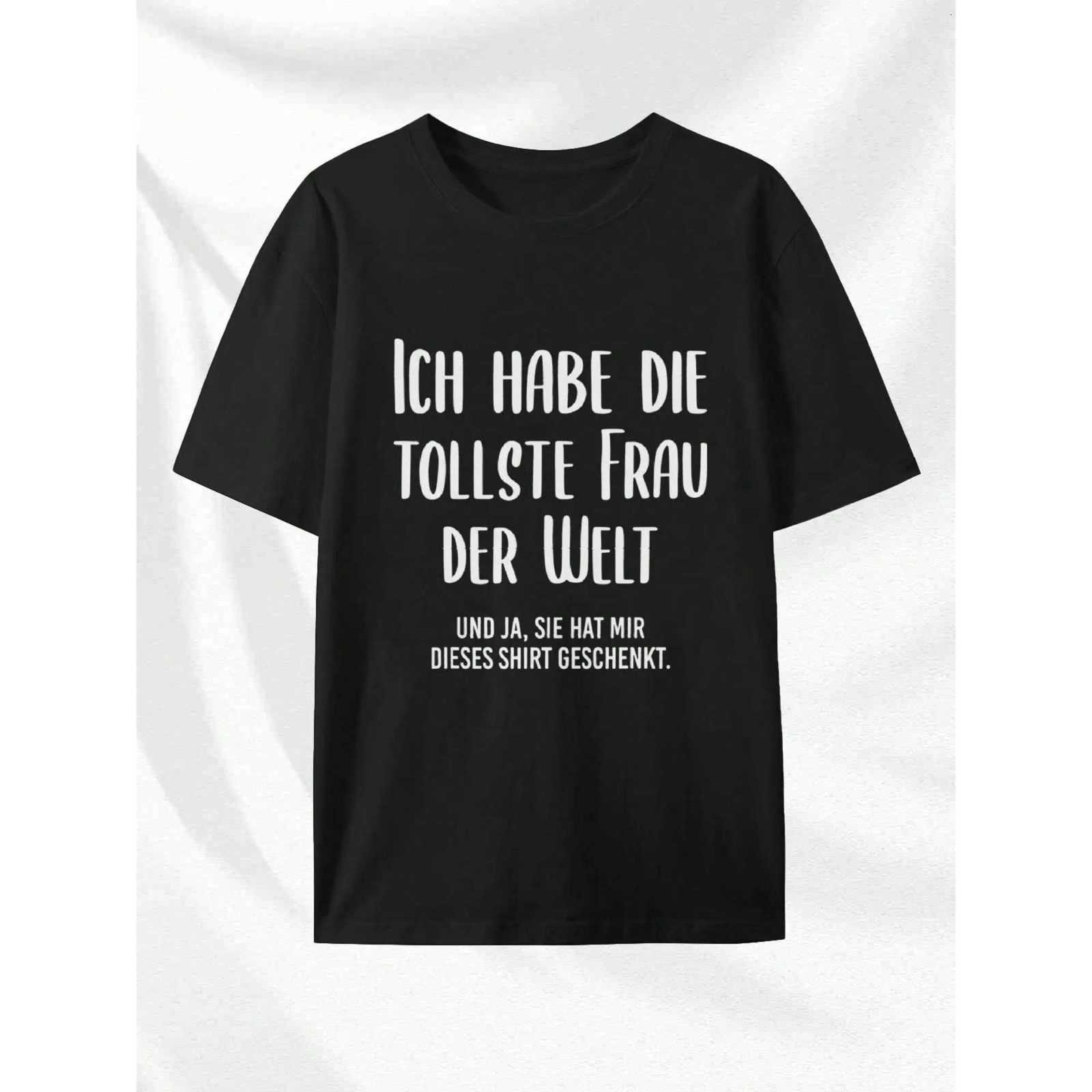 Funny German Quote T Shirt for Men I Have the Best Wife in the World Letter Print Cotton Casual Short Sleeve Husband Gift TeeXJ251023