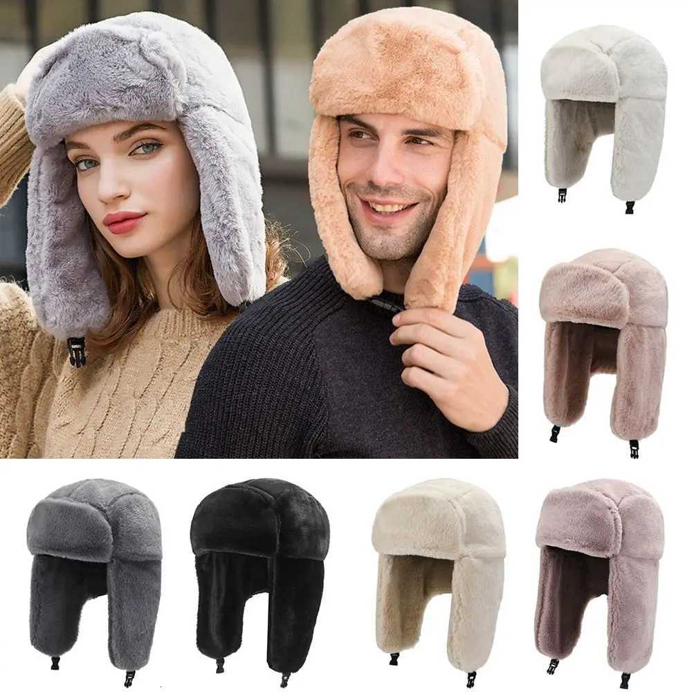 Men Wen Thick Plush Bber Hat Warm Winter Hat Trapper Hats Russian Ushanka Snow s Earflap BonnetW251023