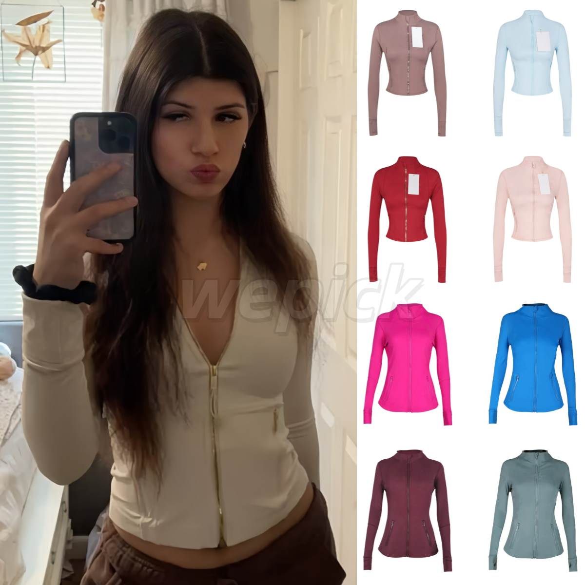 2026 Daliy Wear Breathable Yoga Cropped Gold Zippeer Jacket Outdoors Casual Comfortable Sport Jacket Gym Fitness Ball Sports Women's Yoga Luluity lemonism Set