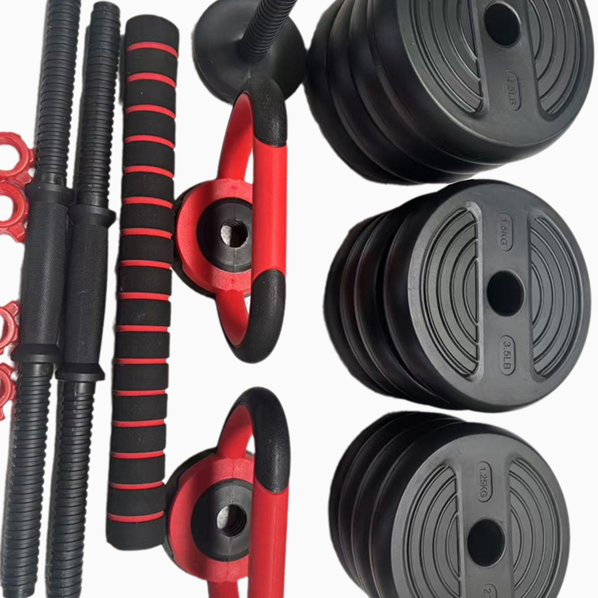 Adjustable Combination Dumbbell Set, Unisex Home Gym Fitness Equipment with Weight Plates & Multi-Function Attachments for Indoor Strength Training