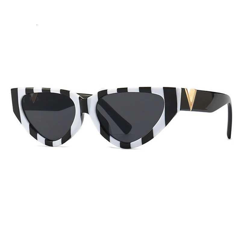 Black White Fashion Cat Eye Sunes Wen Vintage Tren Brand Zebra Print Sunes Fem S UV400 Trending EyewearW251023