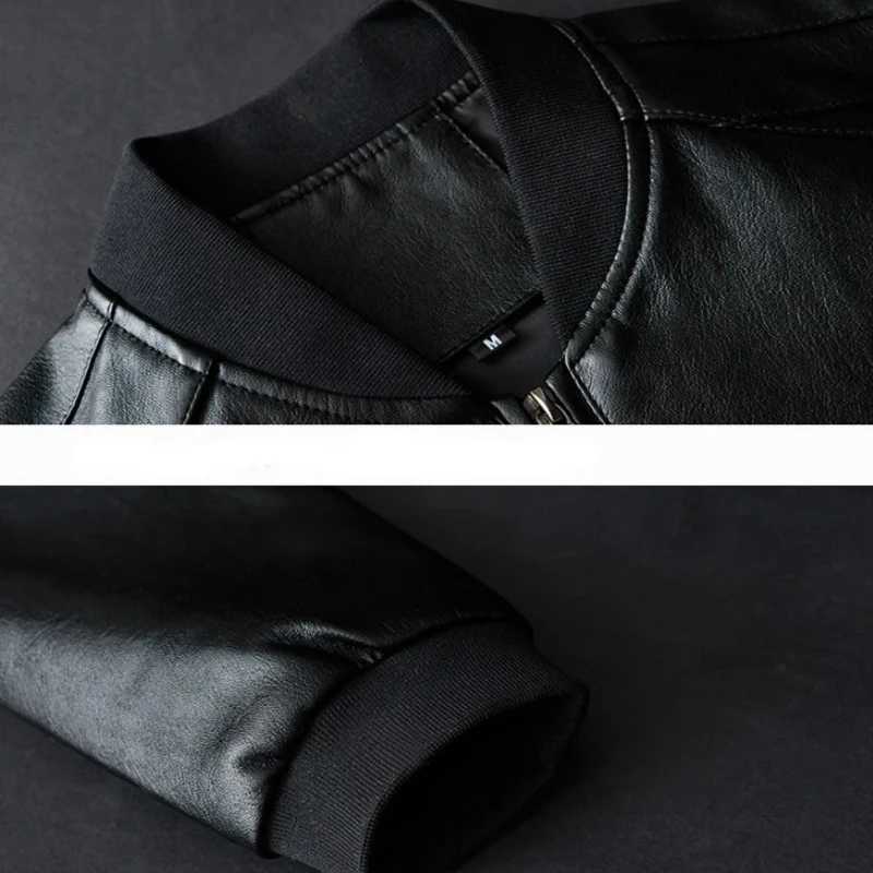 2024 Autumn New Black Moto Biker PU Leather Coats Men Stand Collar Leather Jackets Casual Fit Punk Style Jackets For Men 8XL W251023