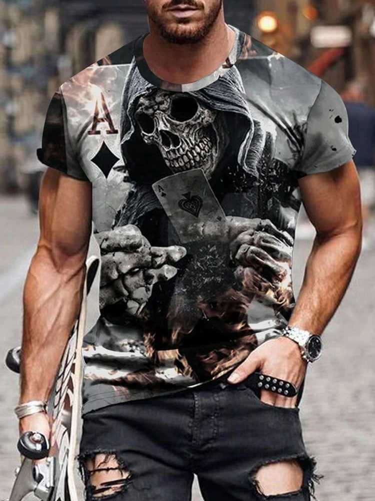 Halloween Street Mens Tshirt Skull Print Mens Tshirt Casual Shortsleeved Top Outdoor Sports Fashion Mens Tshirt ClothingXJ251023