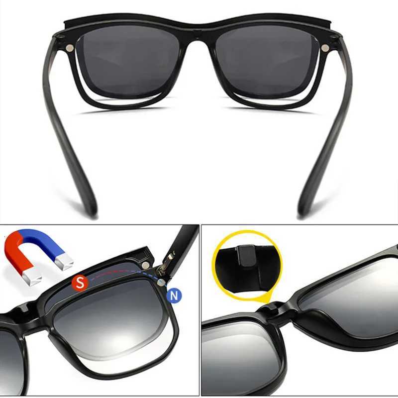 6 in 1 Myopia Glasses With Sunglasses Clips Men Women Sphere 05 to 10 Cylinder 05 to 20 Prescription Custom F573W251023