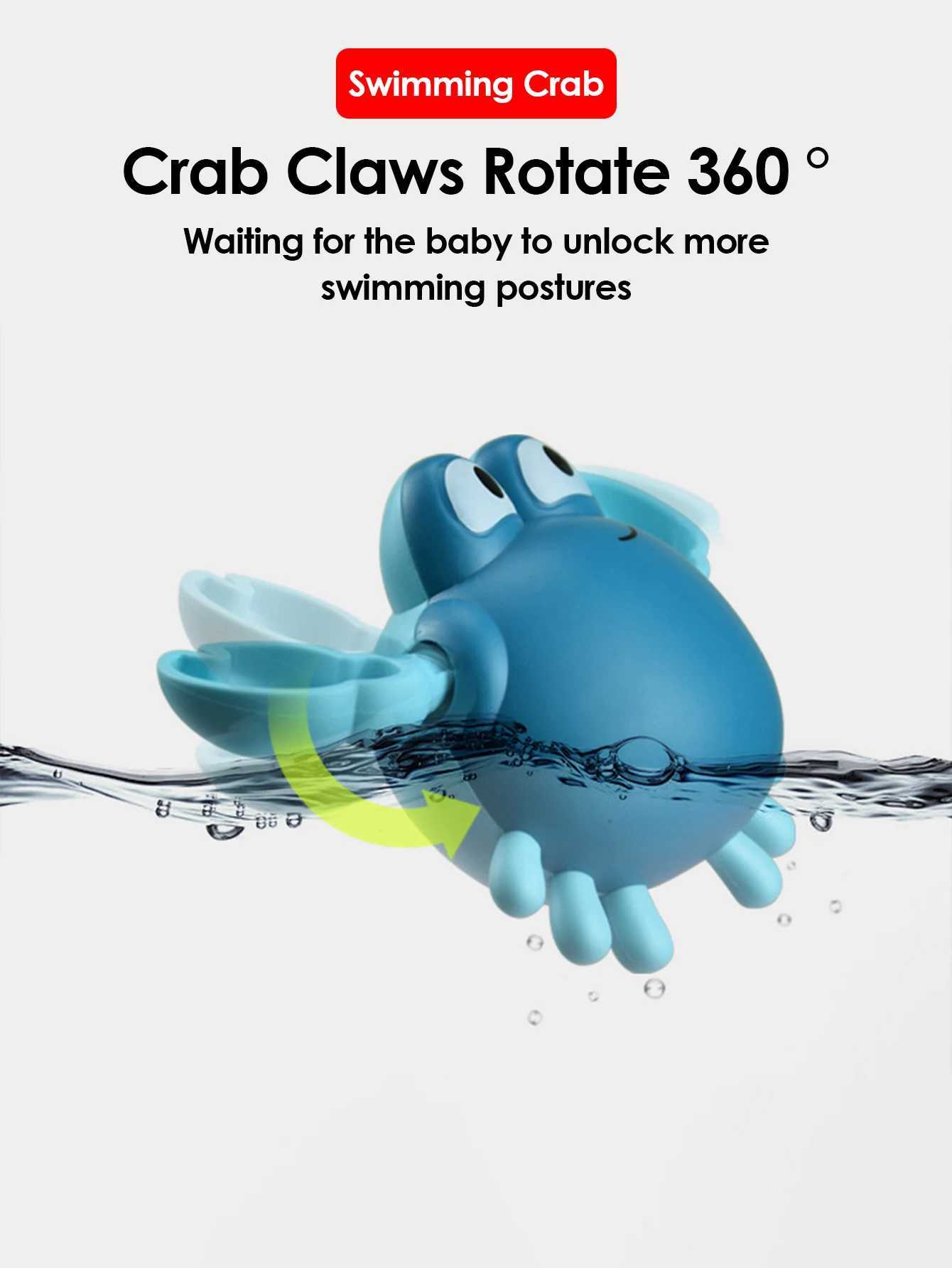 2Pcs Baby Toys Bathing Cartoon Animal Crab Swimming Pool Water Play Game Chain Clockwork Bath Toys For Children J251023