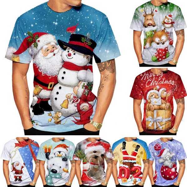 3D Digital Printed Mens and Womens Tshirt Short Sleeved Christmas Casual Breathable Santa Claus Gift Cartoon XXS6XL SizeXJ251023