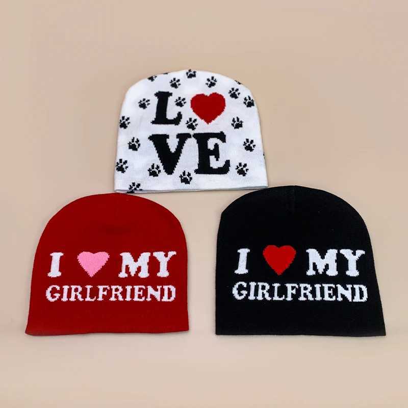 Niche Design Sense Love Letter Knitted Hats Autumn and Winter New Unisex Warm Couple Versatile Street Fashion Hip Hop BeaniesXJ251023