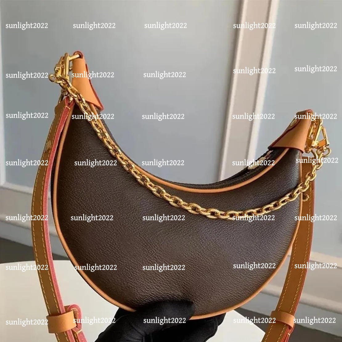 Women designer Loop bag Croissant bags shoulder hobo designer Purse Cosmetic half-moon baguette underarm Handbag crossbody Metal Chain bags