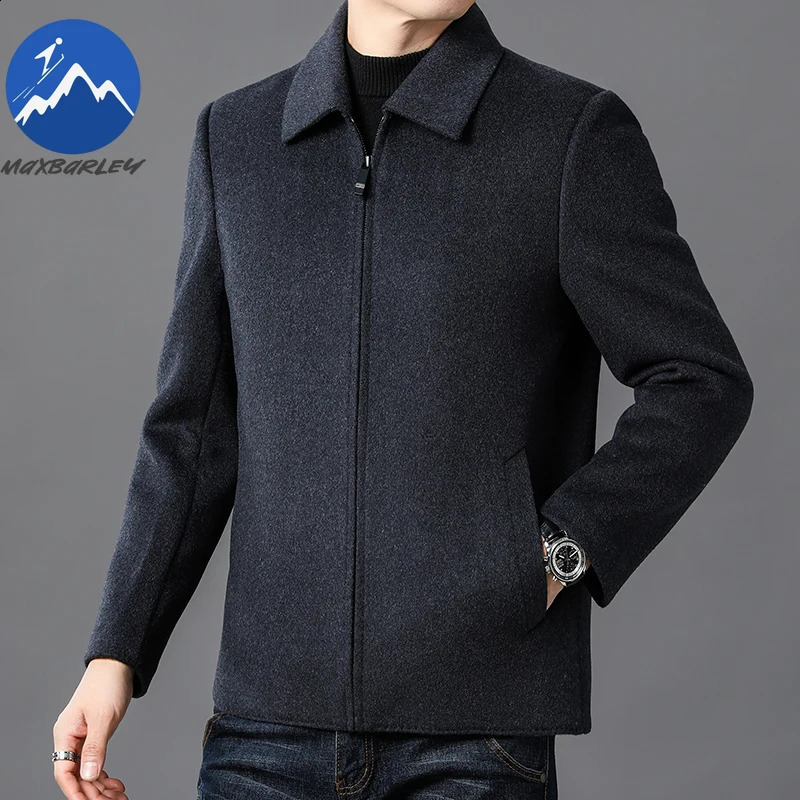 Maxbarley Wool Coat Men High Quality Detachable Down Jacket Lapel Windproof Coats Winter Warm Woolen Blends Overcoat 251023