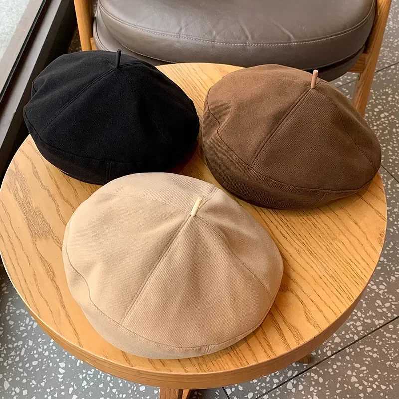 Autumn Winter Woon Beret Wen Retro British Painter Artist s Ladies Egant Solid Color Panama Beret Hats StreetwearW251023
