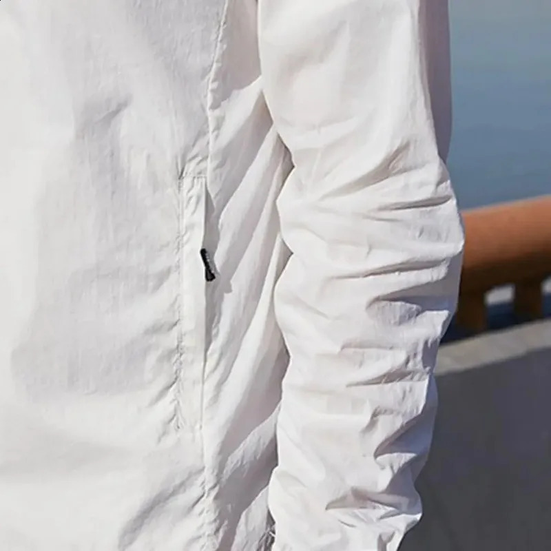 Sun Protection Coat Solid Color Long Sleeve Breathable Hooded Loose AntiUV Summer Zipper Quick Dry Jacket for Outdoor 251015