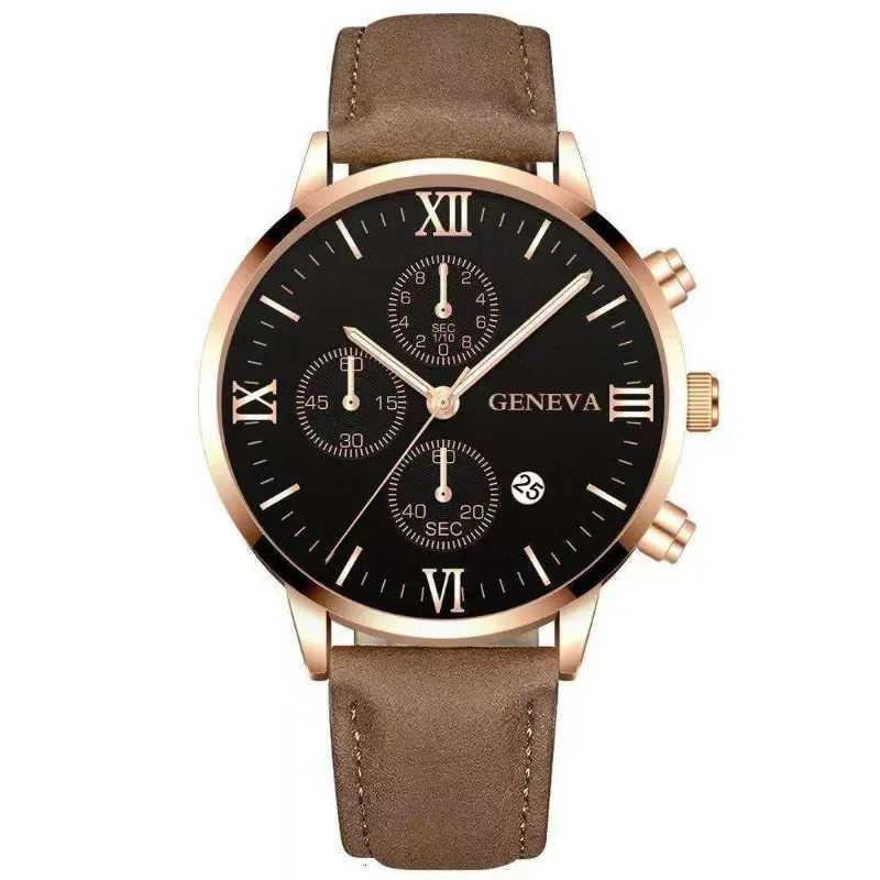 1pc Black Quartz Watch Men Roman Dial Watch Fashion Round Date Quartz Watch for Sports Relogios Masculino Relojes Para HombresL251023