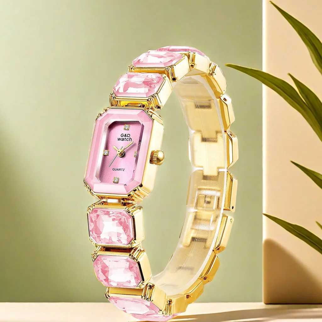Ladies Wrist Watch Small Golden Square Quartz For Women Bracelet Watches Top Brand Luxury Diamond Fashion Womens Watch 2024L251023