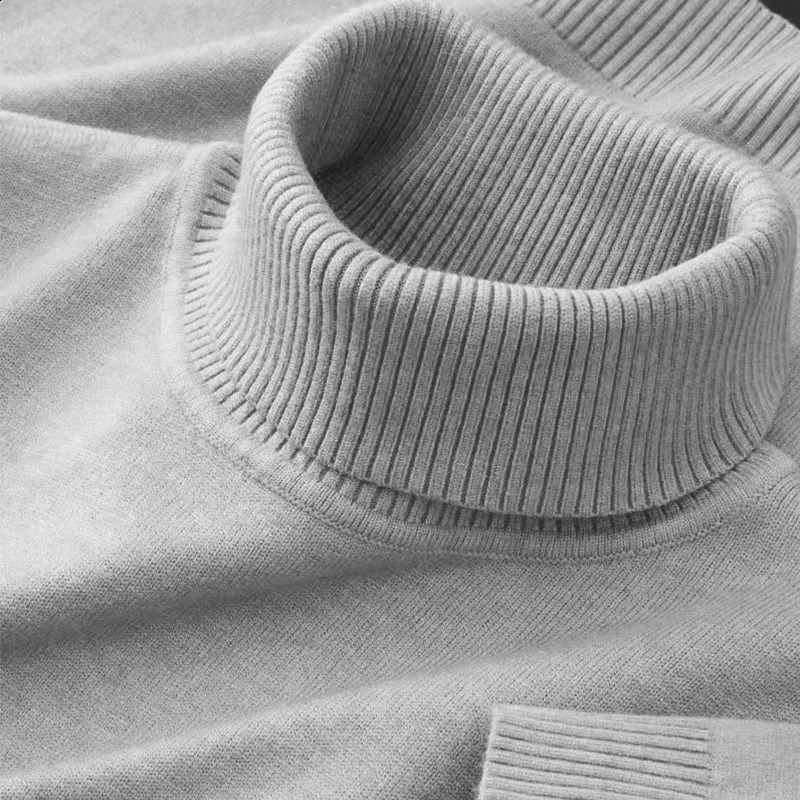 Mens Knitted Sweaters Solid Color Turtleneck Breathable Pullovers Warm Outdoor Basic Streetwear autumn Business Tops 251023