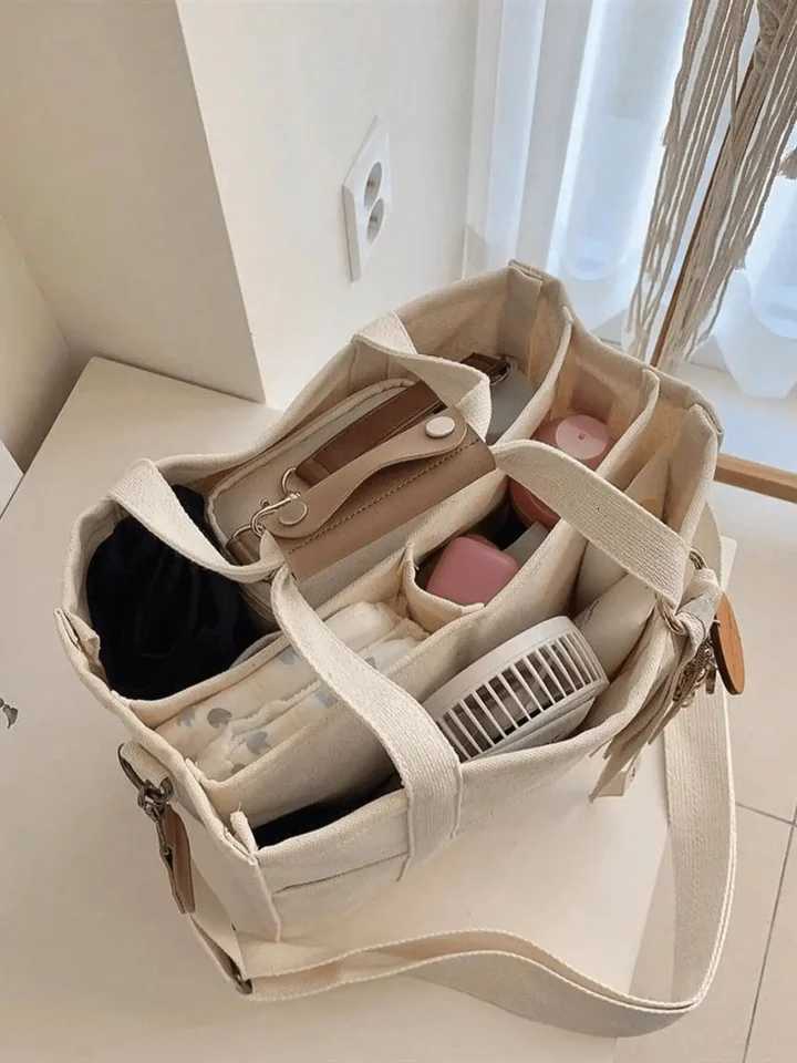 Large Capacity Canvas Tote Bags for Work Commuting Carrying Bag College Style Student Outfit Book Shoulder BagL251023