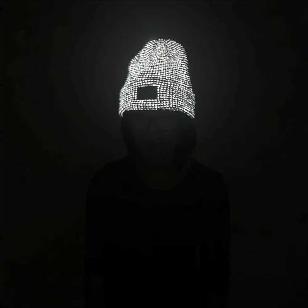 TOHUIYAN Rctive Knitted Hats Magical High Visibility Winter Warm s Wen Men Bonnet Beanie Hat for Night Running WalkingW251023