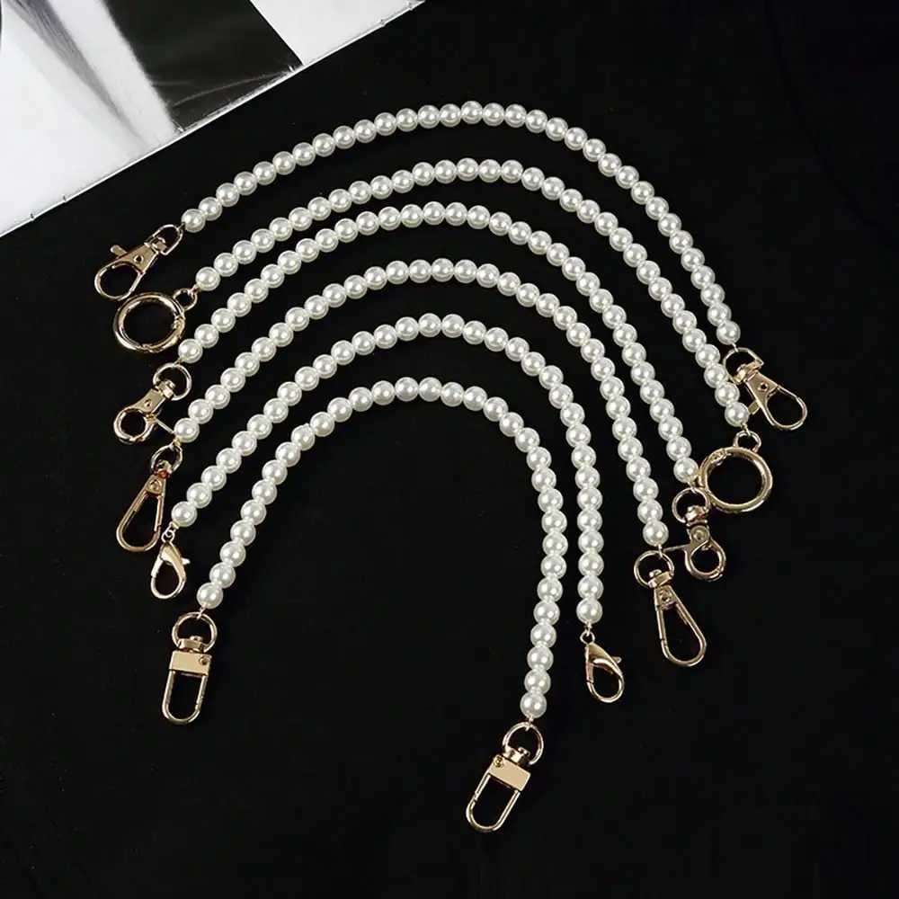 1Pcs Pearl Purse Chain Pearl Purse Strap Short Handle Replacement Bags Chain Strap Shoulder Chain Imitation Pearl Handbag Chain Z251023