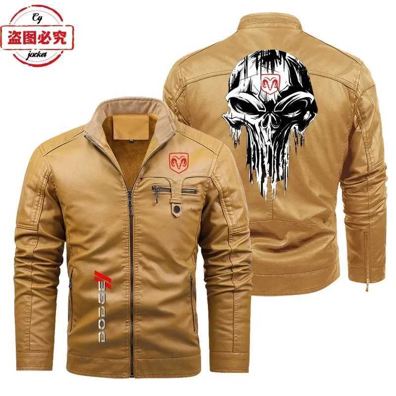 Car Printed Retro Washed PU Leather Jacket Solid Color Jacket Windproof and Warm Mens Car Jacket Team Racing Suit W251023