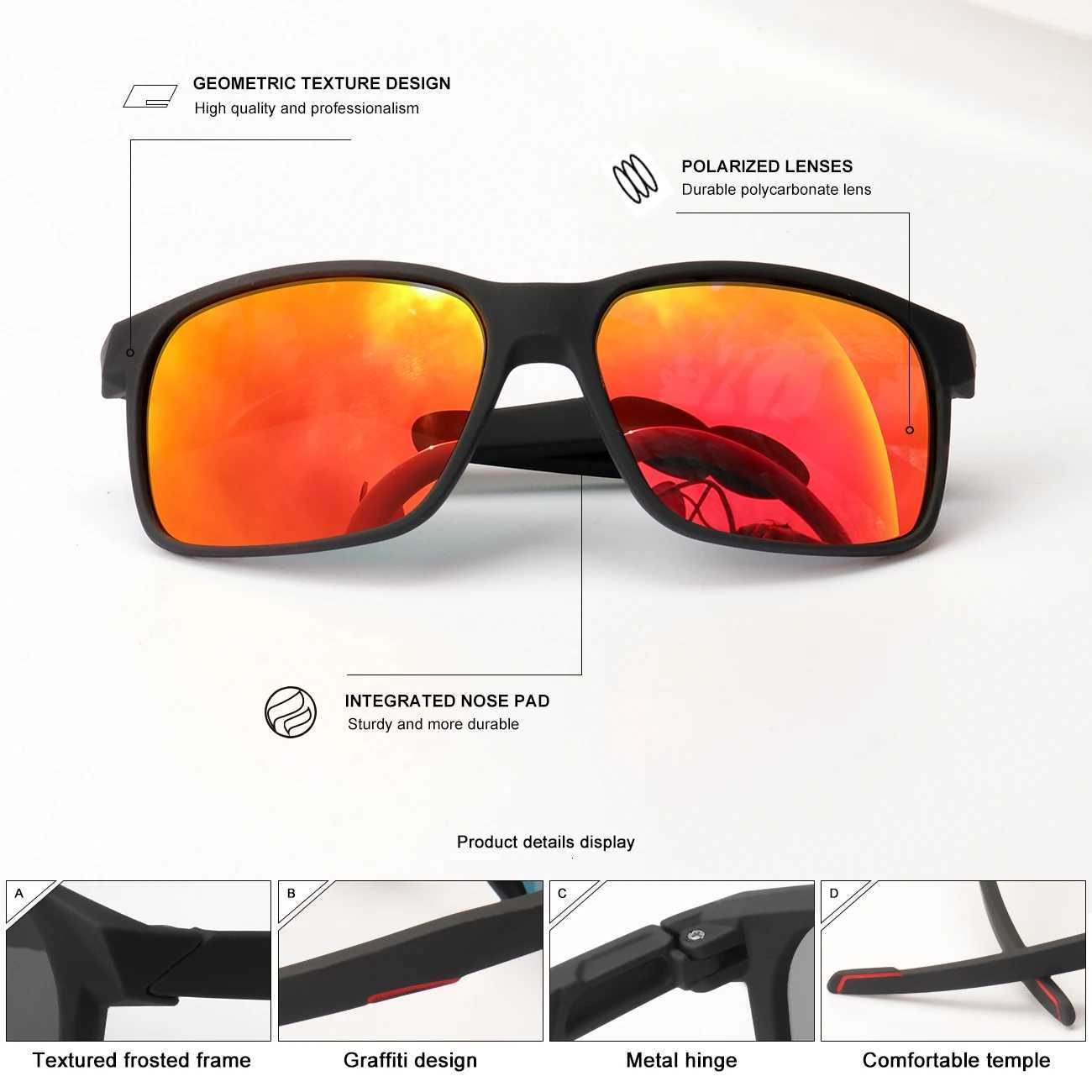 1pcs3pcs Square Polarized Sunglasses Men Women Color Film Genuine Film Lens Outdoor Fishing Driving Travel SunglassesW251023