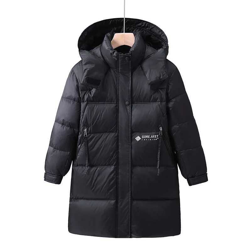RAISE YOUNG 2025 Winter Children Down Jacket Thick Warm Long Hooded Down Jacket For Teenager Girls Outerwear Coats 6 To 14 Years Y251023