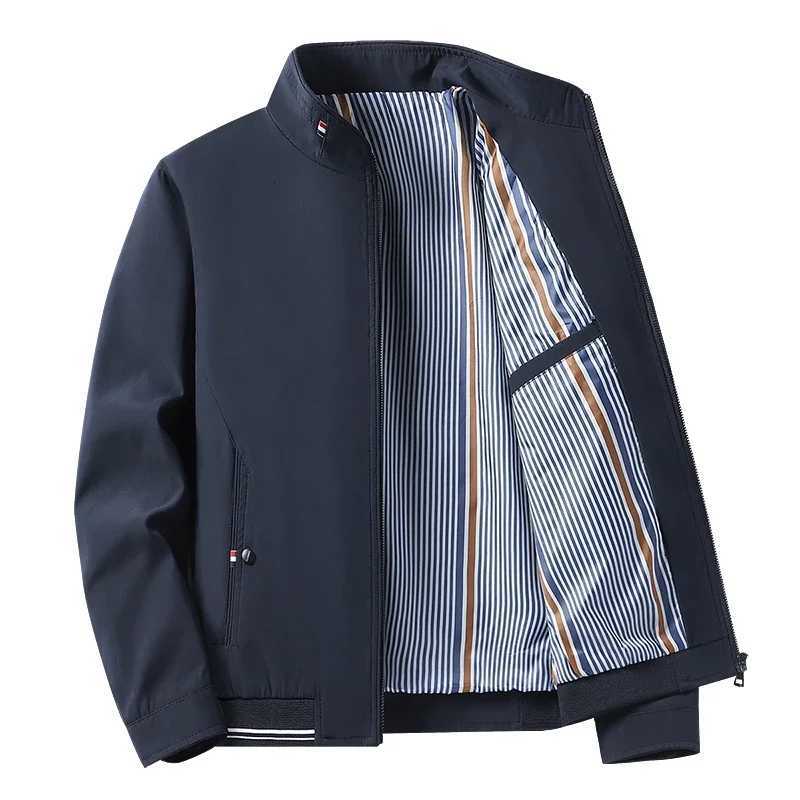 Autumn Business Casual Jackets for Men 2025 New Mens Smart Casual Jacket Loose Clothing Stand Collar Jackets Mens Solid Coat W251023