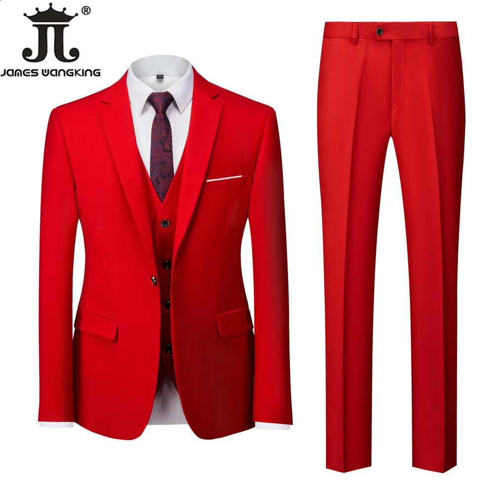 18 Color M6XL Jacket Vest Pants Boutique Solid Mens Official Business Suit Brides Wedding Dress Party Male 251023