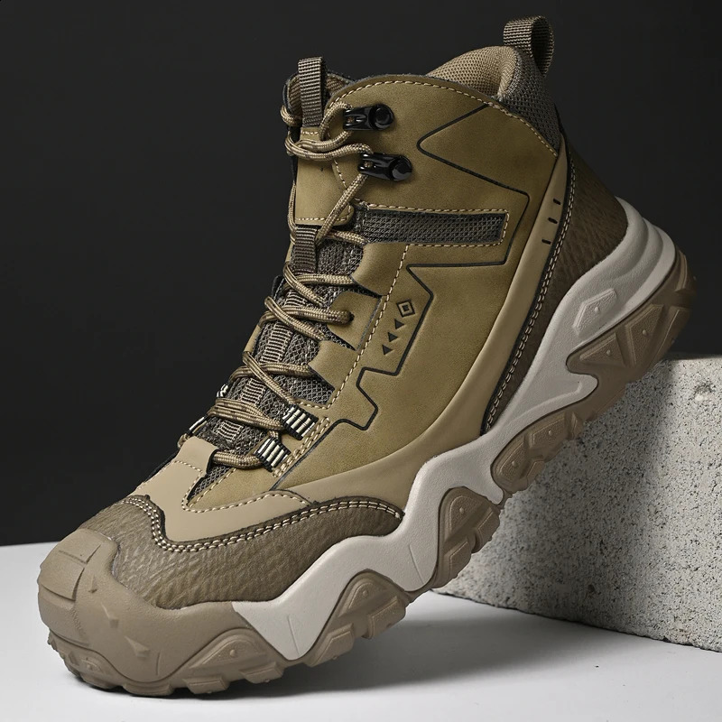 Retro Outdoor Motorcycle Boots Male Comfortable Leather Ankle Boots for Men Trend Biker High Top Shoes Leisure Walk Botas 251021