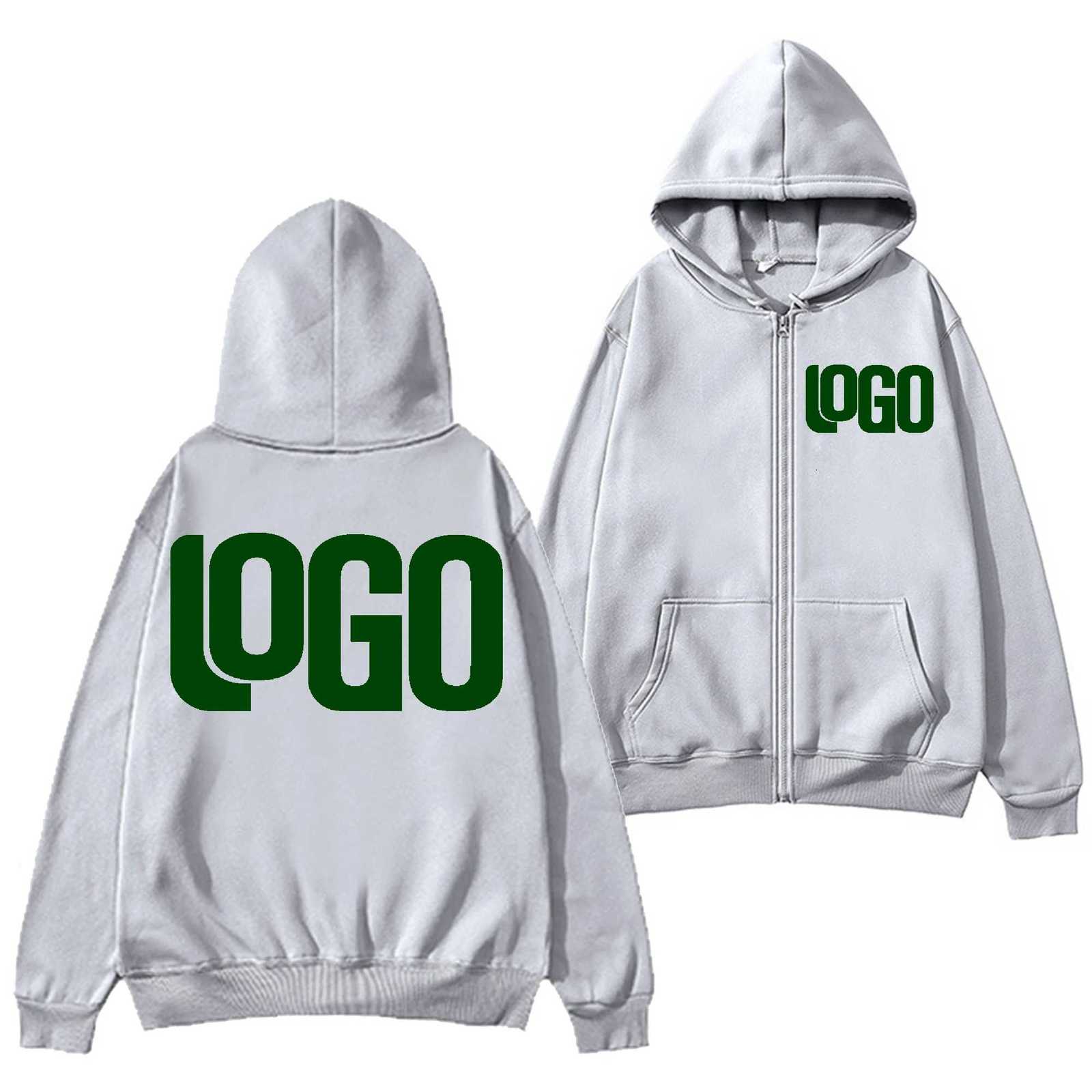 DIY custom your brand 230GSM new zipper autumn and winter casual mens and womens tops solid color hoodie sweatshirtT251023