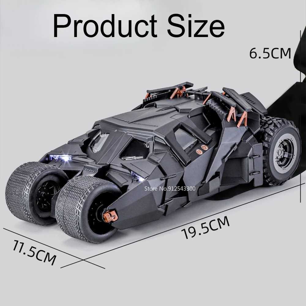 124 Scale Batmobile Model Classic Car Toy Metal Diecast Sound Light Spray Fighting Vehicle Models Decoration Display OrnamentT251023