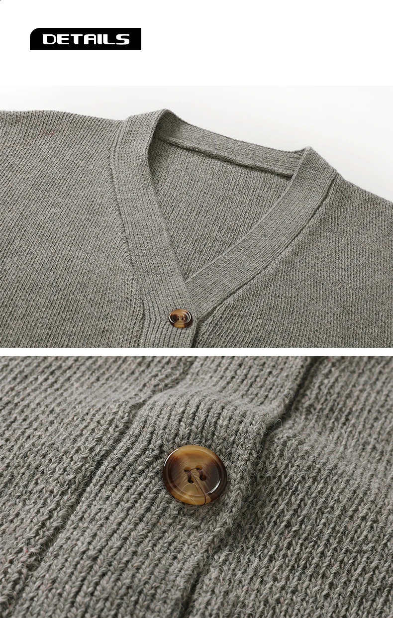 Cardigan Men Sutumn Winter Knitted Sweater Jacket Long Sleeve Casual V Neck Man Cardigans Fashion Streetwear Clothing Top 251023