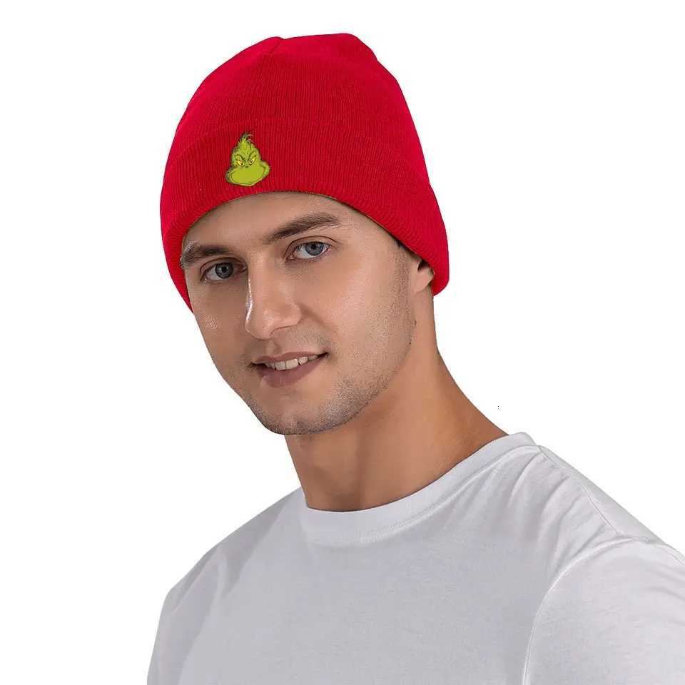 ChristmasSGreenSGrinched Knitted Hat for Women Men Beanies Autumn Winter Hat Acrylic Hip Hop CapXJ251023
