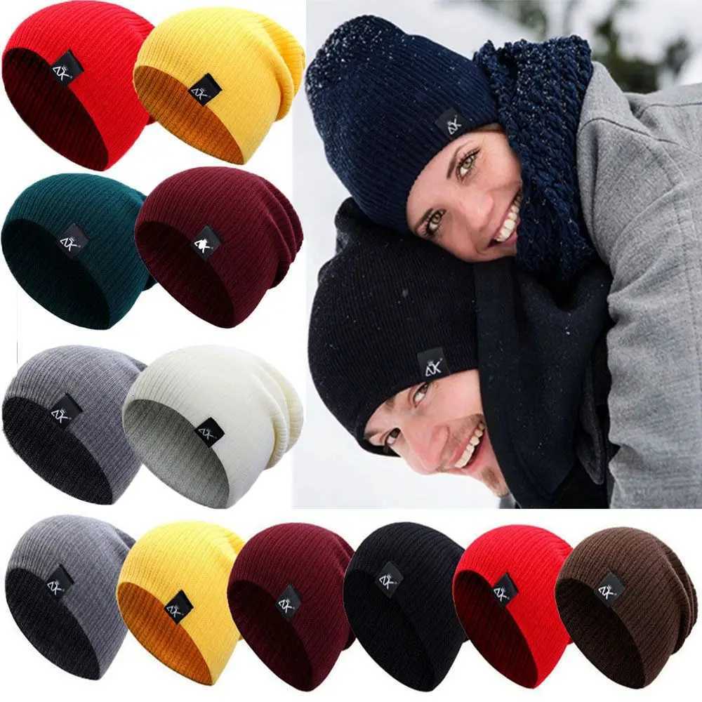 Autumn Winter New Beanies for Wen Men Warm Knitted Hats Fa Baggy Warmer Bonnet Ladies Soft CfortabW251023