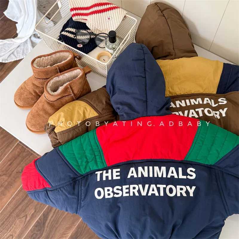 2025 Winter New Children Plus Velvet Thick Warm Coat Letter Print Boys Down Jackets Baby Girls Hooded Padded Jacket Kids Clothes Y251023
