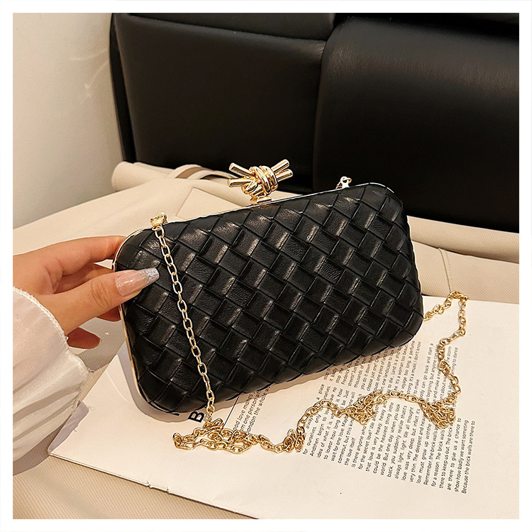 Luxury Brand Designer Bag New Track Women's Evening Bag 2025 New Handwoven Niche Design Chain Clutch Crossbody Bag