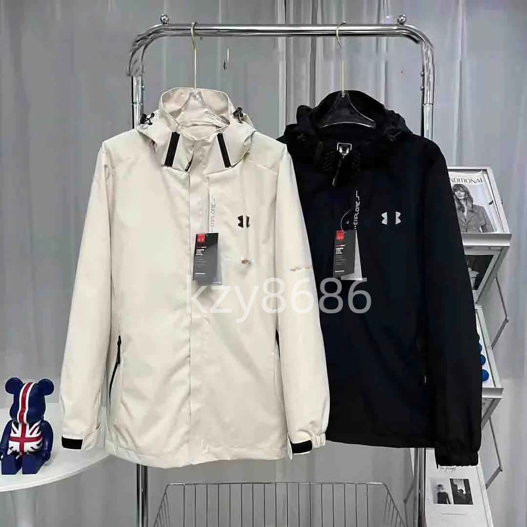 Men's jackets waterproof jacket outdoor essential casual designer brand men's Outerwear windbreaker hooded printed logo fashionable men's jacket asian size