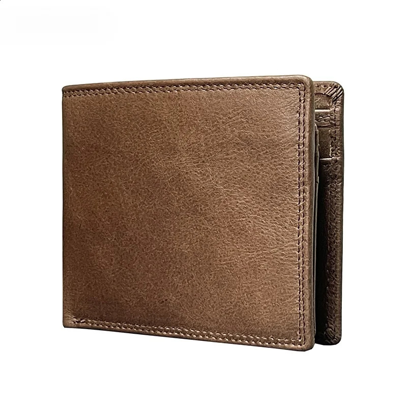 MultiFunctional First Layer Cowhide Mens Wallet Retro Horizontal Zipper Change Credit Card Position Mens RealLeather Bag251023