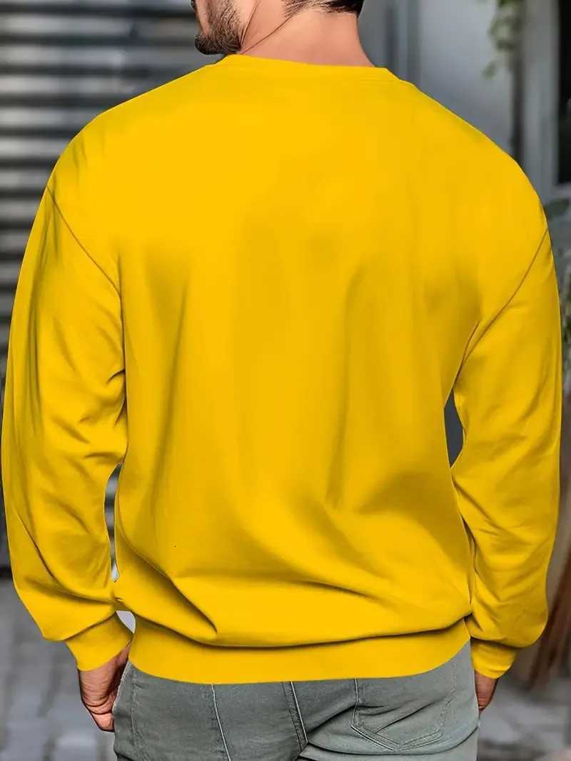 The new mens roundneck sweatshirt for Spring and Autumn 2025 features a casual fashionable and comfortable 3D pattern printT251023