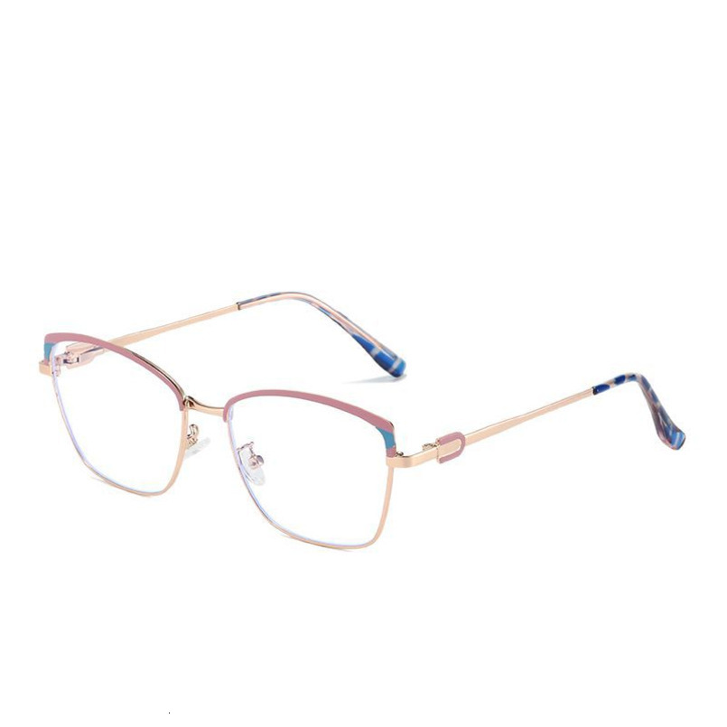 New Simple Fashion Cat Eye Frame Anti-Blue Light Plain Glasses Versatile Street Style Trend