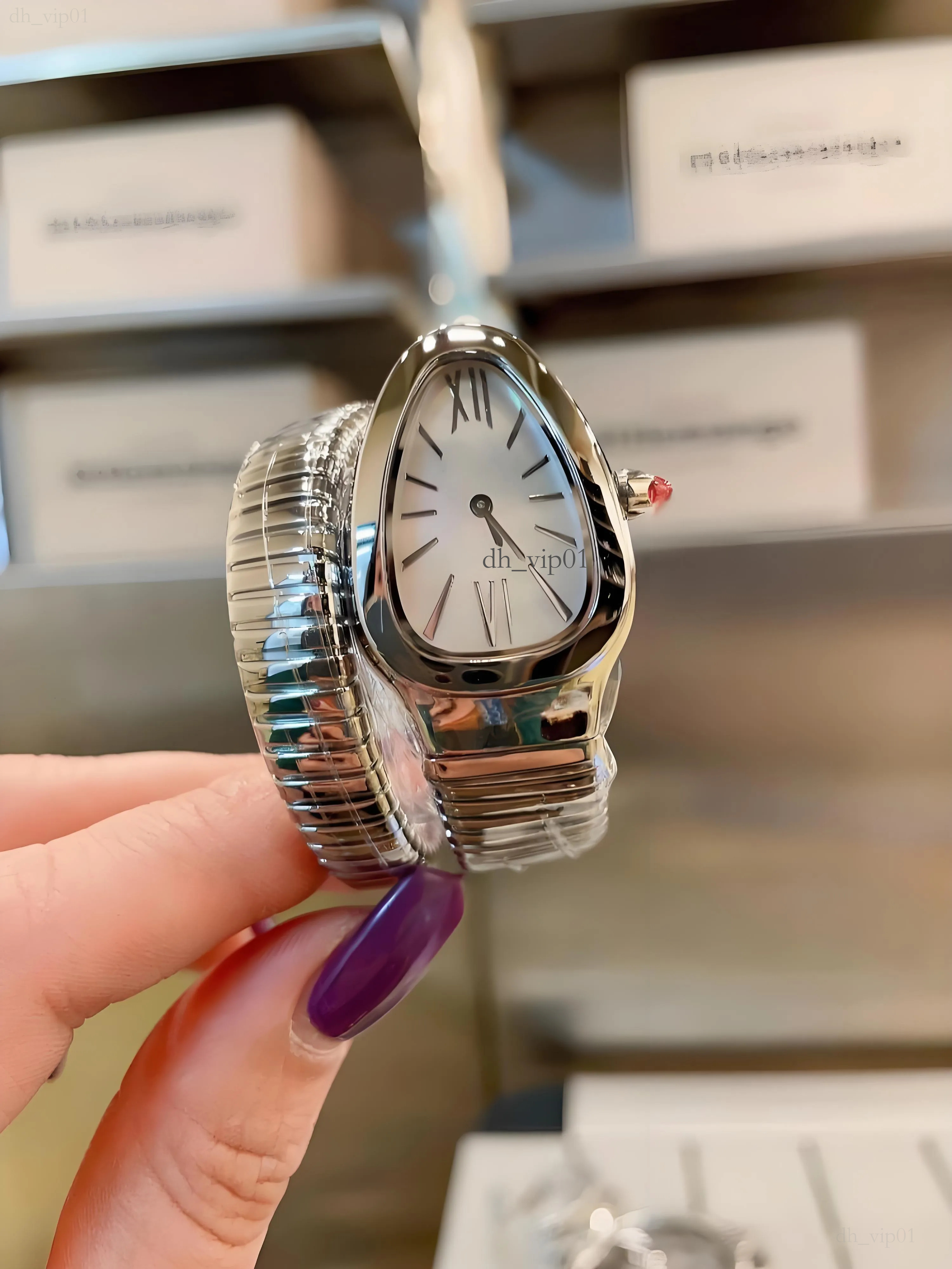 Designer Bulgarii Watch Women Bulgariserpenti Watch Quartz Battery 904L Stainless Steel Orologio Sapphire Glass Diamonds Snake Watch High Quality With Box 58c