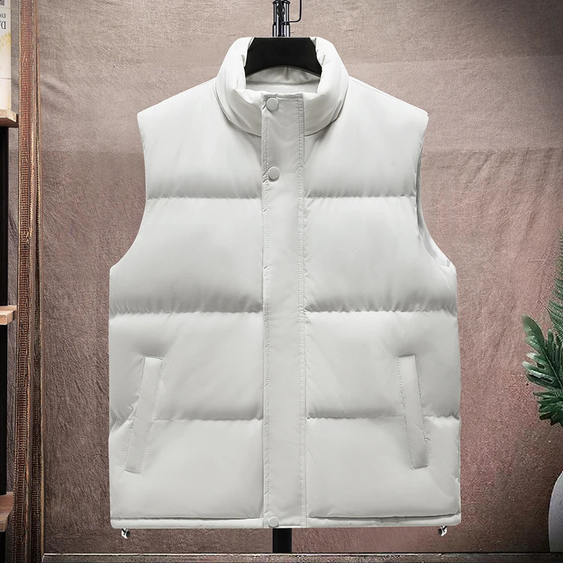 Vest Mens Winter Thick Casual Fashion Warm Loose and Versatile Sleeveless with Cotton Shoulder Solid Color Men 251023