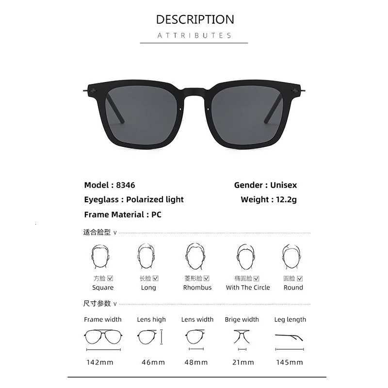 TAG Hezekiah Danish Design Polarized Sunglasses Men 8346 Ultralight titanium Sunglass Women Outdoor Driving UV400 Sun GlassesW251023