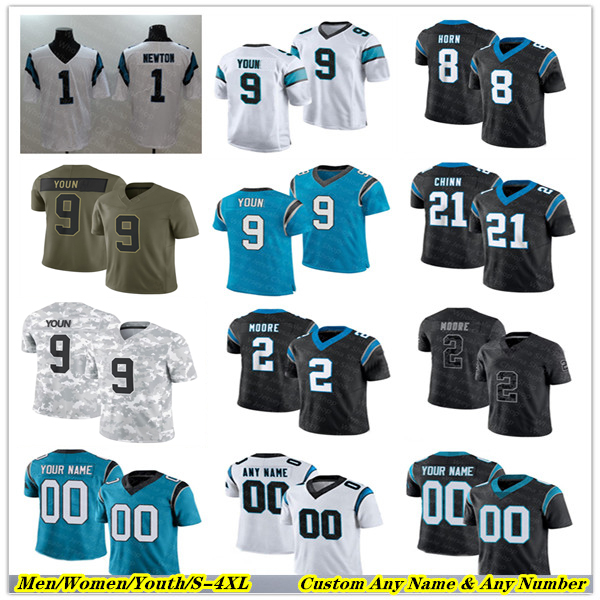 9 BryceYoung Football Jersey Cam Newton Rico Dowdle Chuba Hubbard Tetairoa McMillan Tremble Brycen Tremayne Rico Dowdle Mike Jackson Christian Rozeboom Moehrig 4X