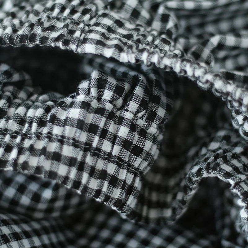 Elegant Woman Dress Plaid Pants Thin Cotton Linen Wide Leg Trousers Women Summer High Waist Baggy Jogger Pants Sweatpants 251016