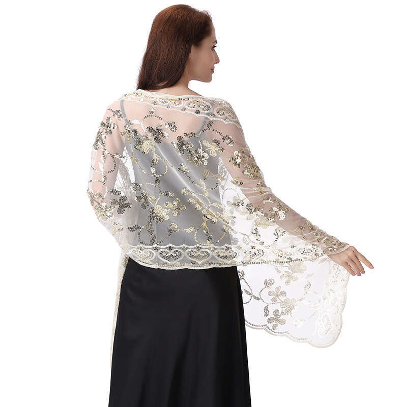 Hot-Selling New Sequin Wedding Evening Dress Cheongsam Bride Bridesmaid Shawl Scarf for Women