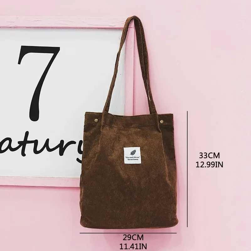 Fashion Womens Shoulder Bag Large Capacity Corduroy Shopping Bag Canvas Womens Bag Literary Leisure Shoulder BagL251023
